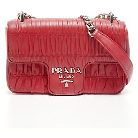 Borsa a Spalla Prada Chain Nappa Gaufre Rosso