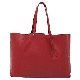 Bottega Veneta Intrecciomirage Tote Leather Medium Red