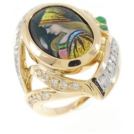 Autre Marque Anello in Platino K18 Email Mitsuo Kaji D'oro