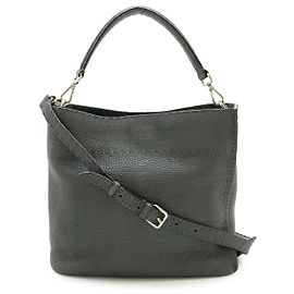 Bolsa 2 em 1 de couro Selleria Anna da Fendi Marrom Cinza antracite