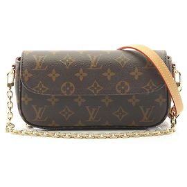 Louis Vuitton Ivy League Wallet on Chain Handbag Brown Monogram
