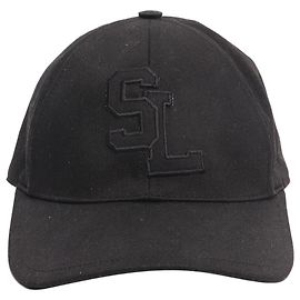 Saint Laurent Boné preto SL bordado Preto