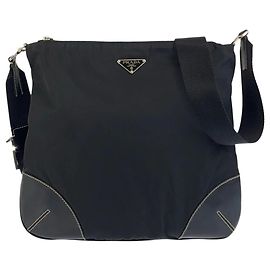 Prada Bolsa transversal de nylon preta Preto