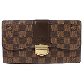 Louis Vuitton Cartera Larga Damier Sistina Castaño