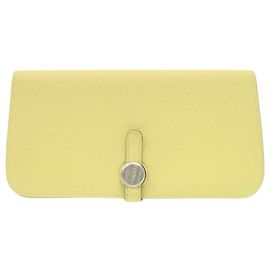 Hermès Dogon Long Wallet in Yellow Togo Leather Yellow