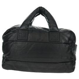 Chanel Coco Cocoon Boston Bag Leather Black
