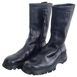 Prada vintage high leather ankle boots 41 Black