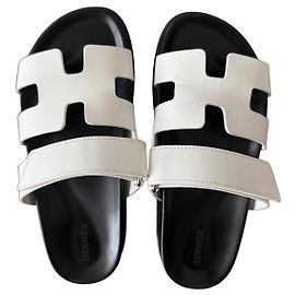 Sandales Chypre Hermès Noir Blanc