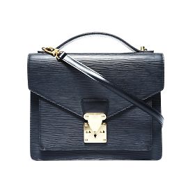 Louis Vuitton 2004 Epi Monceau Handbag Black