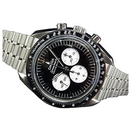OMEGA Speedmaster reloj lunar Profesional negro para hombres Plata