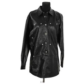 Isabel Marant Schwarzes Lederkleid Schwarz