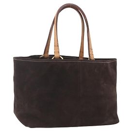 Borsa Tote Miu Miu Camoscio Marrone Oro Auth 164787V Marrone D'oro