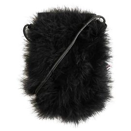 Yves Salomon Schwarze Pelz-Clutch Schwarz