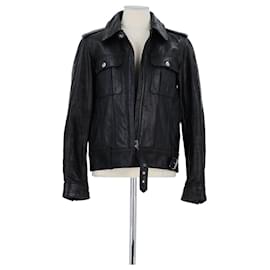 Apc Black leather jacket Black