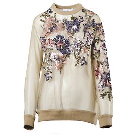 Suéter transparente com aplicações de lantejoulas florais Givenchy Outro