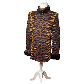 Pull vintage Yves Saint Laurent léopard marron jaune M Marron