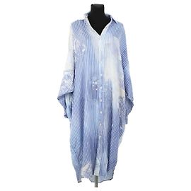 R13 Robe en coton bleue Bleu