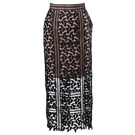 Jupe Midi Florale Self Portrait Noir