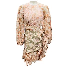 Vestido Mini Billow Spliced Lyre de Zimmermann Rosa