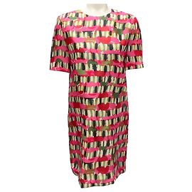 Marni Pink / Green Multi Printed Short Sleeved Dress Multiple colors