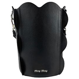 Miu Miu Black Leather Handbag Black
