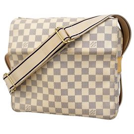 Sac à épaule Naviglio Damier Azur de Louis Vuitton Blanc