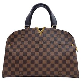 Louis Vuitton Bolsa de boliche e bolsa de ombro em lona Damier Marrom