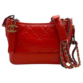 Chanel Bolsa de ombro hobo Gabrielle pequena com corrente vermelha Vermelho