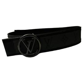 Cinturón Reversible LV Circle 40 mm Gris de Louis Vuitton Negro Gris