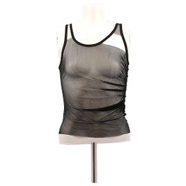 Autre Marque Top sin mangas de seda Negro