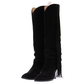 Isabel Marant Bottes en daim à franges Black