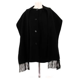Cos Schwarze Jacke mit Wollschal Schwarz