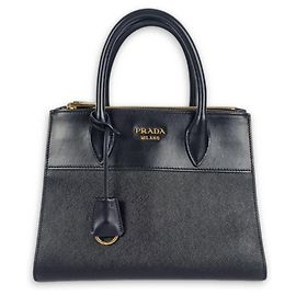 Prada Bolsa Tote e Shoulder Saffiano City Preto