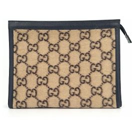 Gucci Wool Clutch Brown