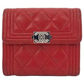 Chanel Portefeuille garçon Rouge
