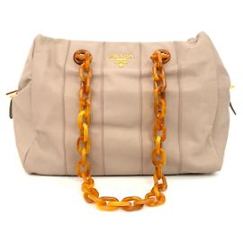 Prada Bolsa de ombro em couro de bezerro Marrom