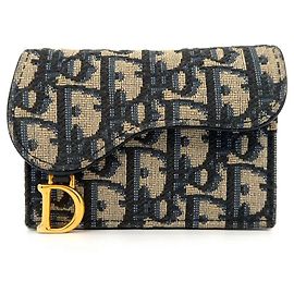 Dior Oblique Saddle Cardholder Blue