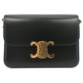 Céline Piccola borsa a spalla in pelle lucida Tiny Triope Nero