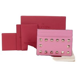 Valentino Tarjetero Rockstud Rosa