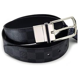 Louis Vuitton Cinturón reversible Damier Graphite negro Negro