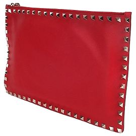 Valentino Borsa Clutch Unisex Rockstud Rossa Rosso