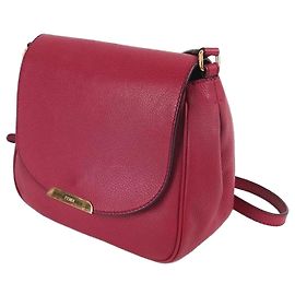 Fendi Bolsa transversal quadrada de couro rosa Vermelho