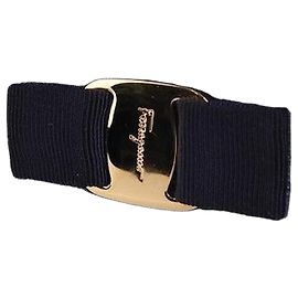 Salvatore Ferragamo Borsa Mini Gini con Nastro Ferragamo Blu Navy Blu