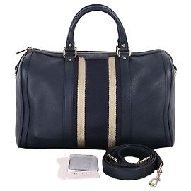 Gucci Borsa Boston in pelle blu navy Blu