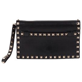 Valentino Rockstud Black Small Clutch Bag Black