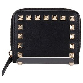 Valentino Rockstud Black Zip Wallet Black