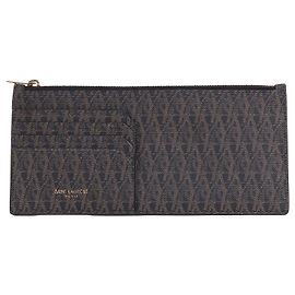 Saint Laurent YSL Pattern Large Pouch Wallet Brown