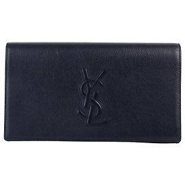 Saint Laurent Gürtelte Clutch-Tasche in Marineblau Blau
