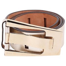Gucci Wide Metallic Gold Women's Belt Golden