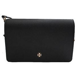 Bolsa transversal Saffiano preta Tory Burch Preto